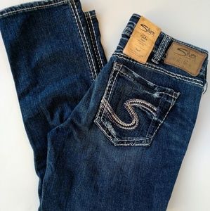 NWT Silver Indigo W31 L22.5 Suki Capri Jeans